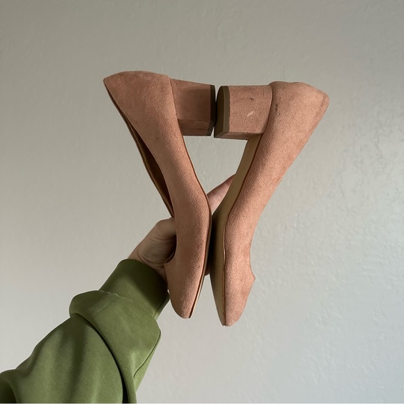 Loft Nude Pink Suede Round Toe Block Heel Pump - Picture 4 of 10